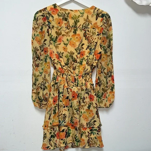 Rays for days laurel Yellow Floral Long Sleeve Dress size XS - Picture 5 of 11